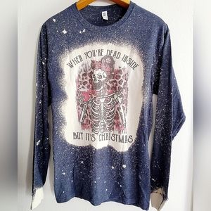 🌴5/$25🌴New-When Your Dead Inside But Its Christmas Graphic Medium Shirt